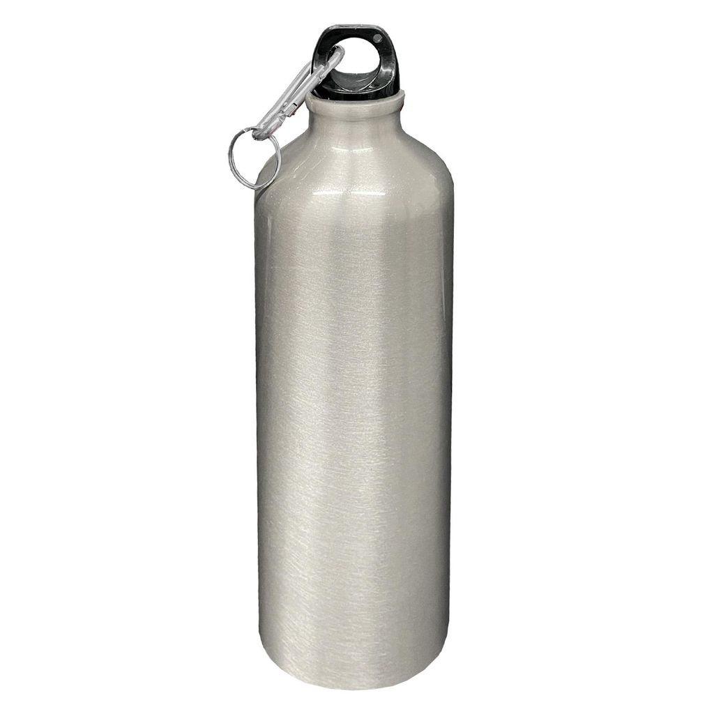 Aluminium Trinkflasche 0,75l Silber mit Karabiner Alu Produktbild 