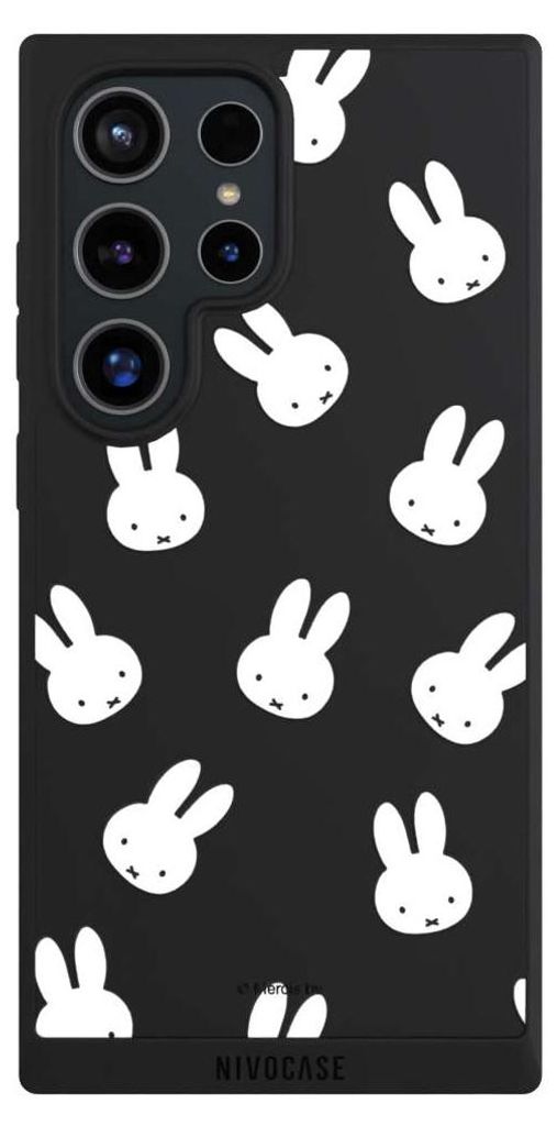 NIVOCASE Handyhülle für Samsung Galaxy S24 Ultra Hülle NIVOpure Case Schwarz Muster transparent Miffy