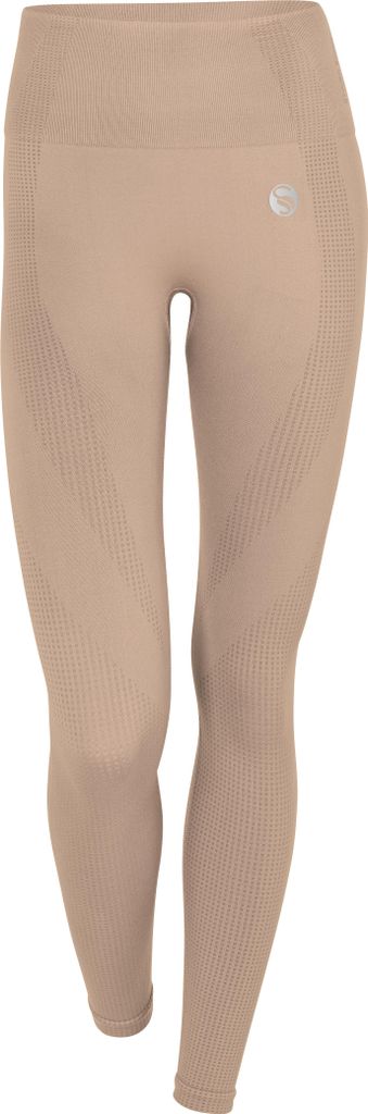Damen Sport Leggings High Waist – Figurformende Fitnesshose von Stark Soul - Beige – M