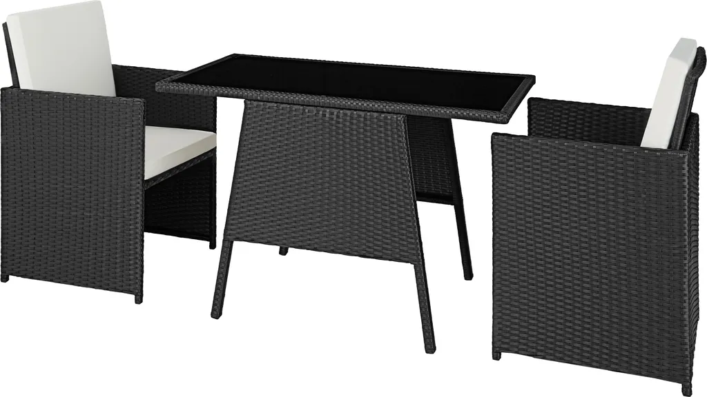 Salon de jardin LAUSANNE 2 places noir : mobilier robuste et sans entretien
