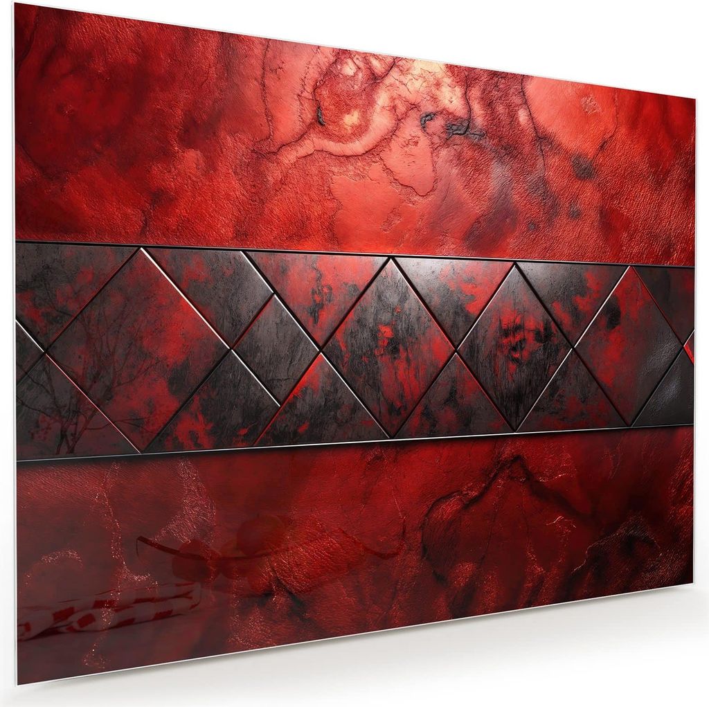 Glasbild 120x90cm in XXL für Wohnzimmer, Schlafzimmer Motiv Dunkle Muster Wand
