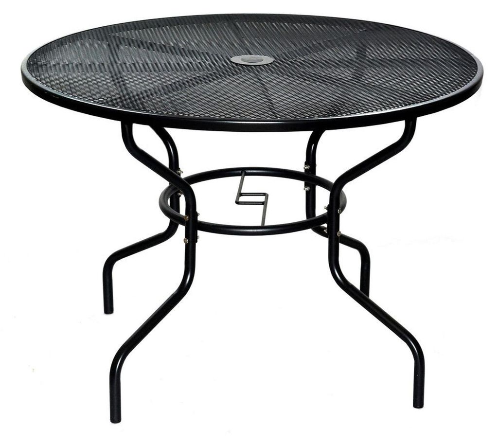 ROJAPLAST ZWMT-51 Gartentisch, Durchmesser 106 cm, schwarz. Produktbild 