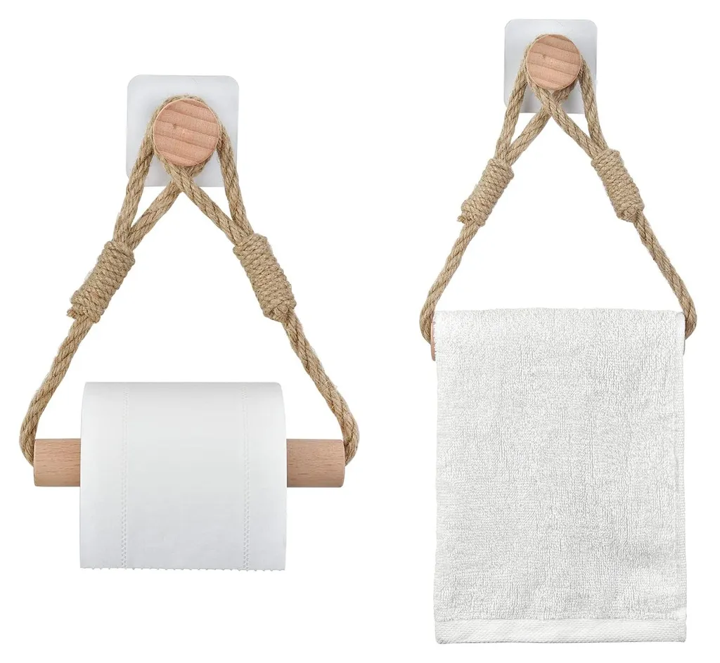 Support Papier Toilette Mural Anti-Chute et sans Perçage Style Vintage