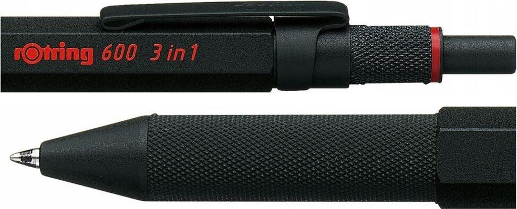 rotring 600 Multipen 3v1 čierna guľôčková ceruzka s jemným Obrázok produktu 