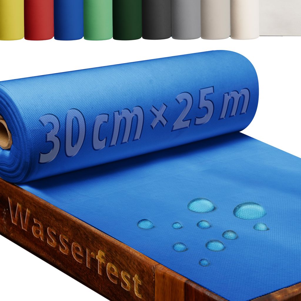 DecoHomeTextil Tischdecke Rolle Vliesstoff Tischläufer Vlies 80g/m² wasserabweisend Blau 0.3 x 25 m