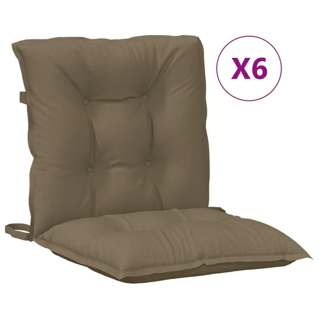 vidaXL Lot de 6 Coussins de Chaise Basse Taupe Mélangé 100x50x7 cm