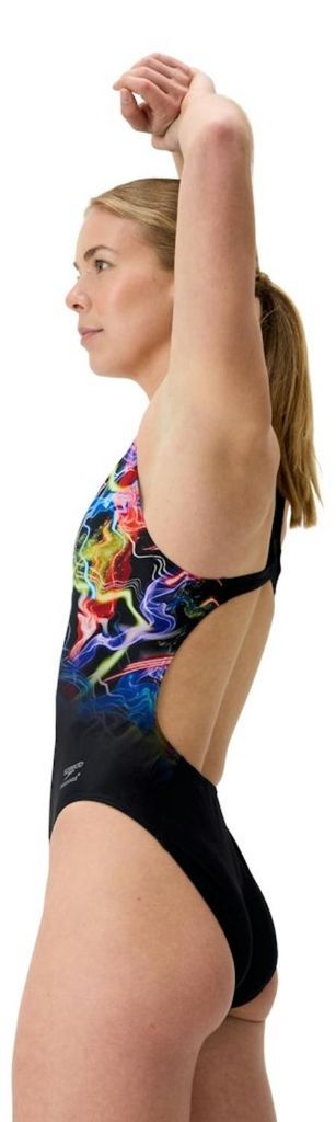 Speedo Placement Powerback dámské plavky, barva:černá, Obrázek produktu 