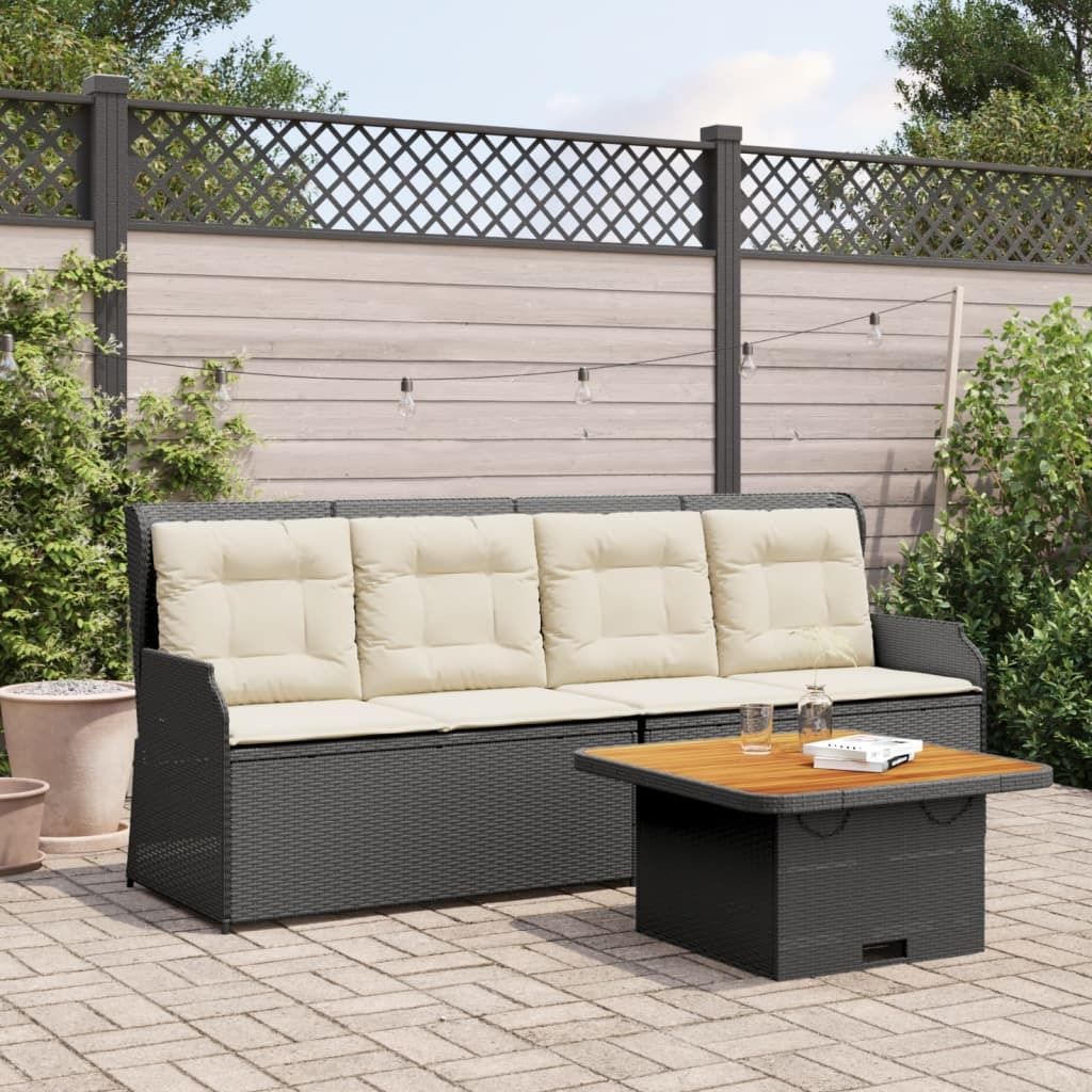 "2026 Promotion" 3-tlg. Garten-Lounge-Set - Sitzgruppe - mit Kissen - Schwarz Poly Rattan - Gartenmöbelset CC12925