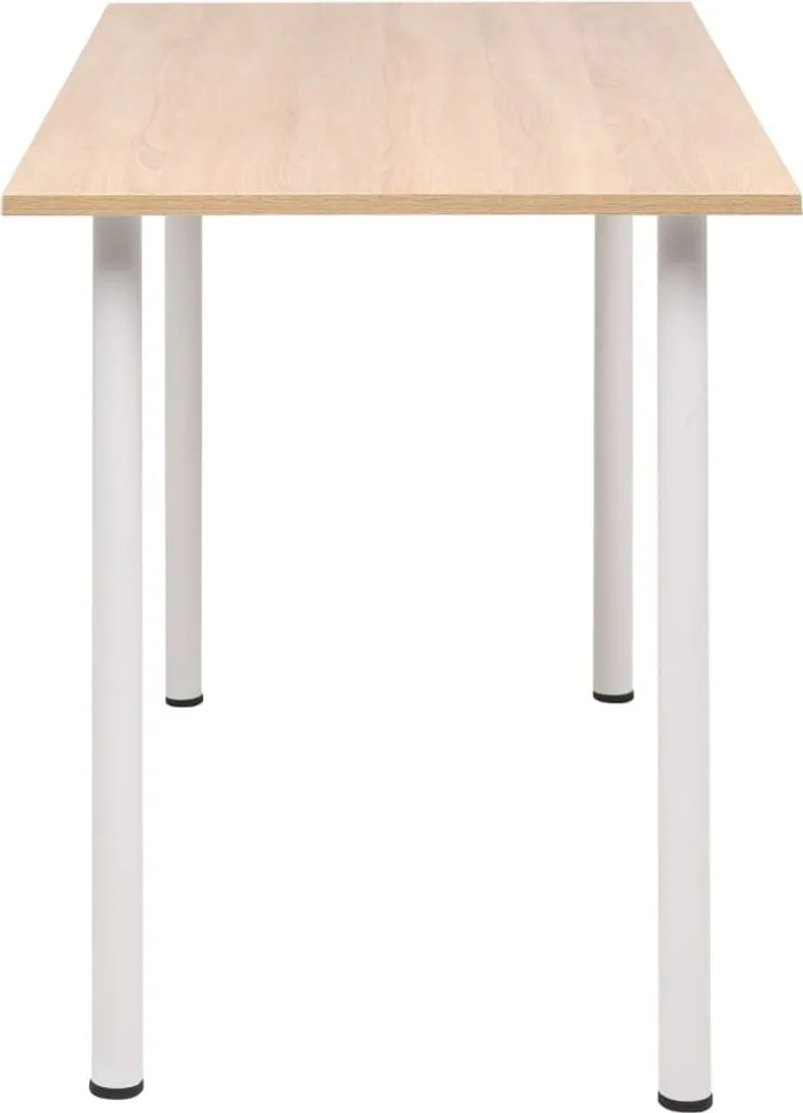 Table de cuisine rectangulaire 120 cm bois bicolore blanc et brun - 2