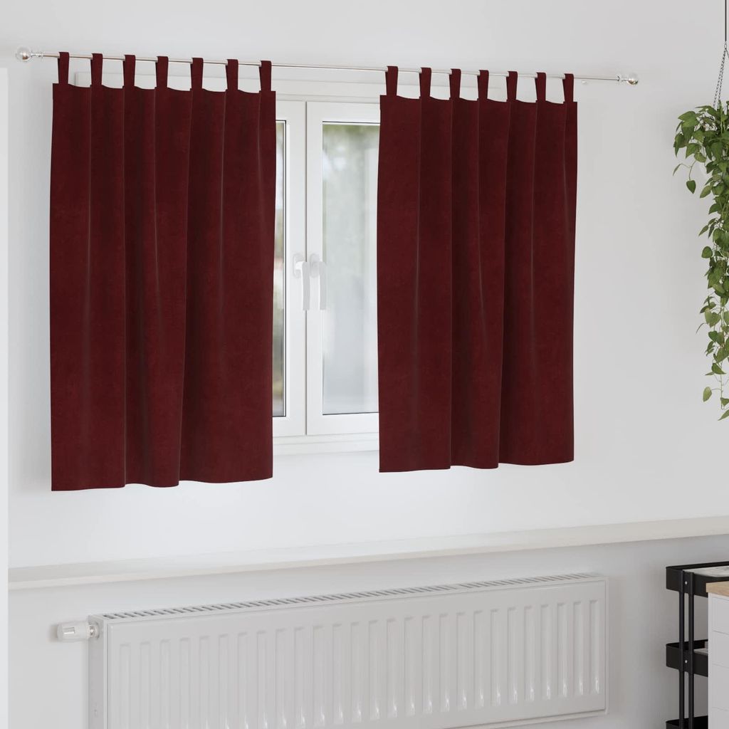 Verdunkelungsvorhänge 2 pcs Weinrot 140 x 140 cm Samt