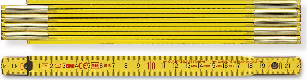Gliedermastab Lnge 2 m Breite 16 mm mm/cm EG III Buche gelb Produktbild 
