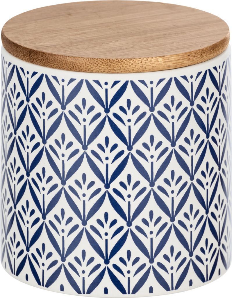 WENKO Aufbewahrungs Dose LORCA 0,45l Vorrats Behälter mit Bambus Deckel Keramik