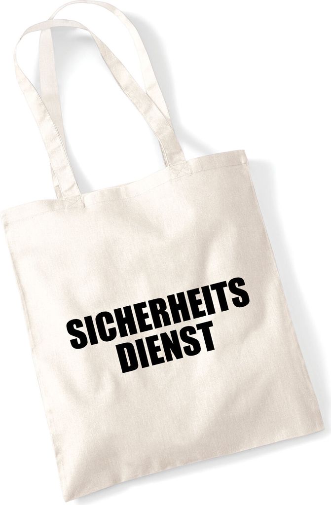 Huuraa Jutebeutel Sicherheitsdienst Schriftzug 10 Liter Natural Baumwolle Tasche Geschenkidee