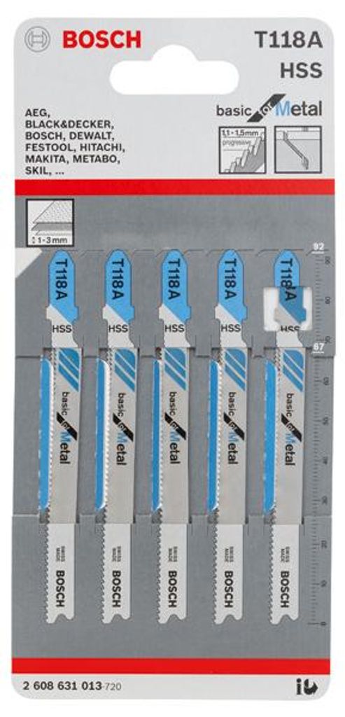Stichsägeblatt T 118 A Basic for Metal, 5er-Pack Produktbild 