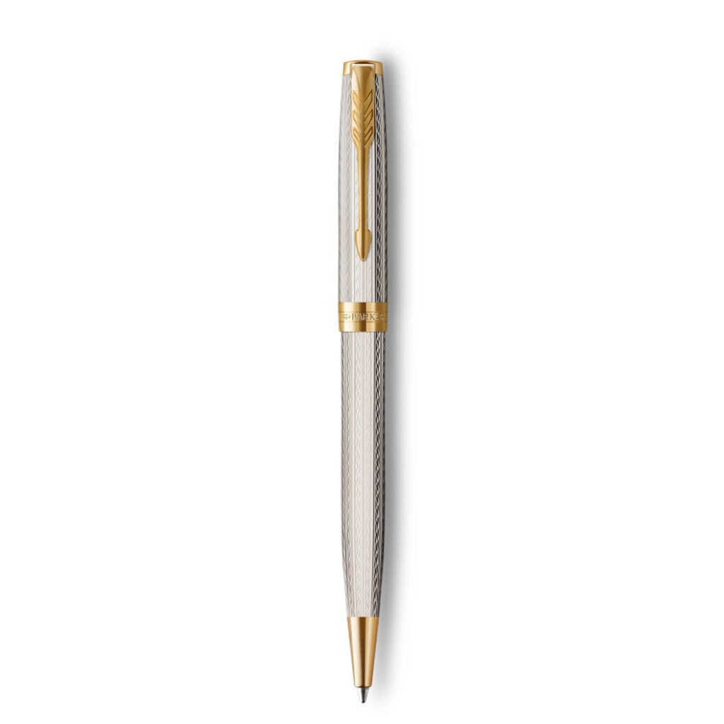 PARKER Kugelschreiber Sonnet Prem. Silver Mistral G.C. sw M Geschenkbox