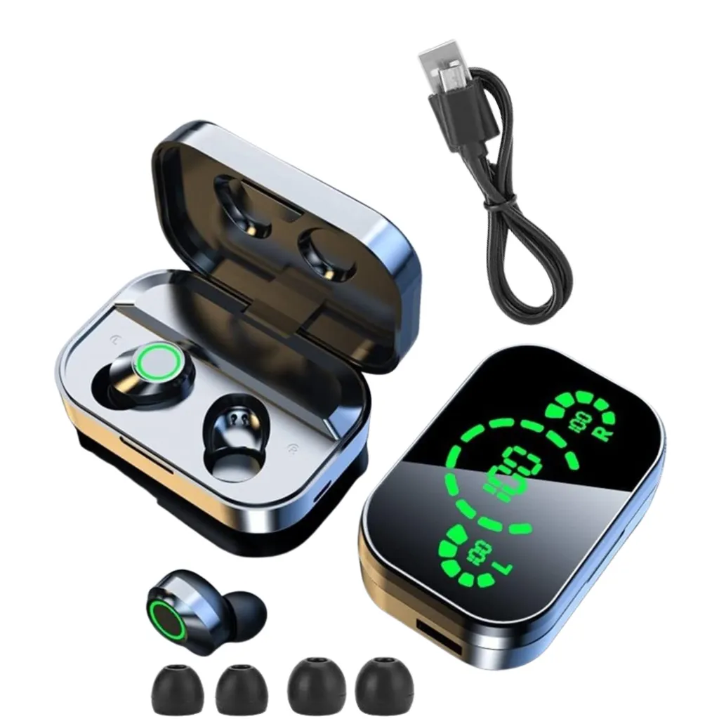 YD03 Sport Bluetooth 5.3: Auricolari Impermeabili con Powerbank LCD