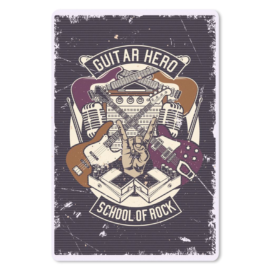 MuchoWow Mauspad Mousepad Gitarre - Retro - Illustration 40x60 cm - Mousepads - Maus Mat - Pad - Mausunterlage - Schreibtisch Accesoire