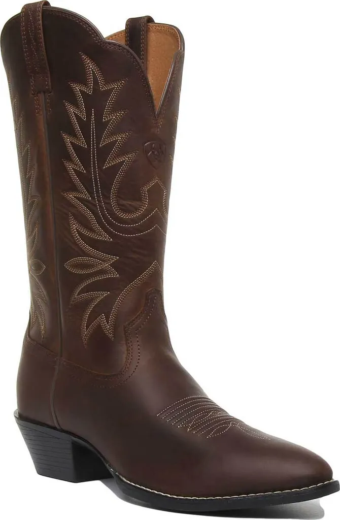 Bottes Western Femme Heritage R Toe Marron avec Semelle Amortissante