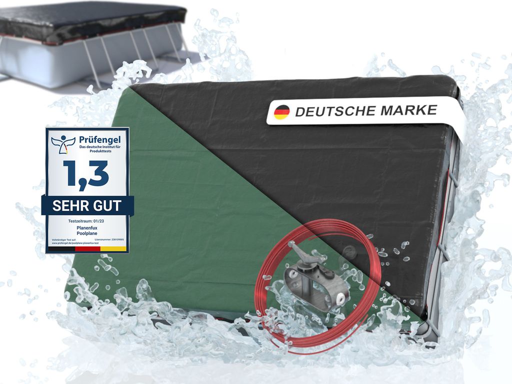 Planenfux® Poolabdeckung rechteckig für 300x200 cm Pools | Produktbild 