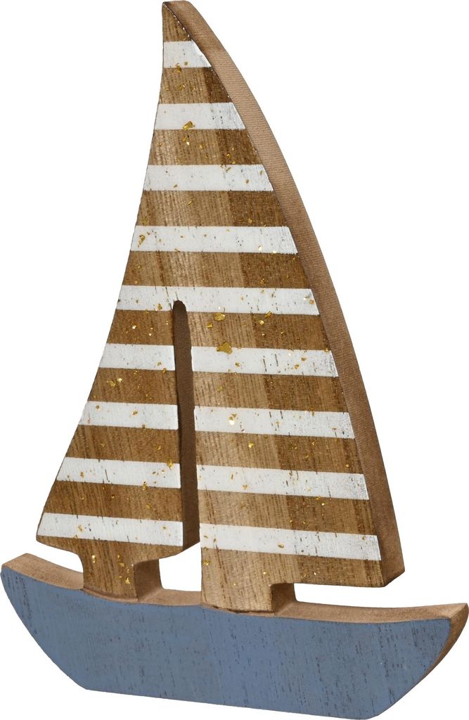 Decoris Dekoration Boot Holz 1,5x13x18cm