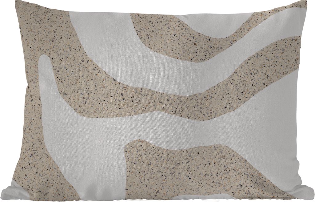 MuchoWow Outdoor Kissen - Abstrakt - Terrazzo - Design - Beige - 50x30 cm - Wetterfest - Lounge Kissen - Sofa kissen - Wohnzimmer Dekoration