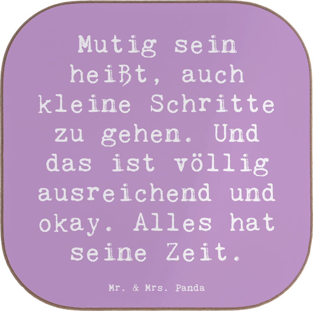 Mr. & Mrs. Panda Tischuntersetzer Spruch Selbstvertrauen stärken - Lavendeltraum - Geschenk, positive Energie, gläseruntersetzer, positiver Weg, ...