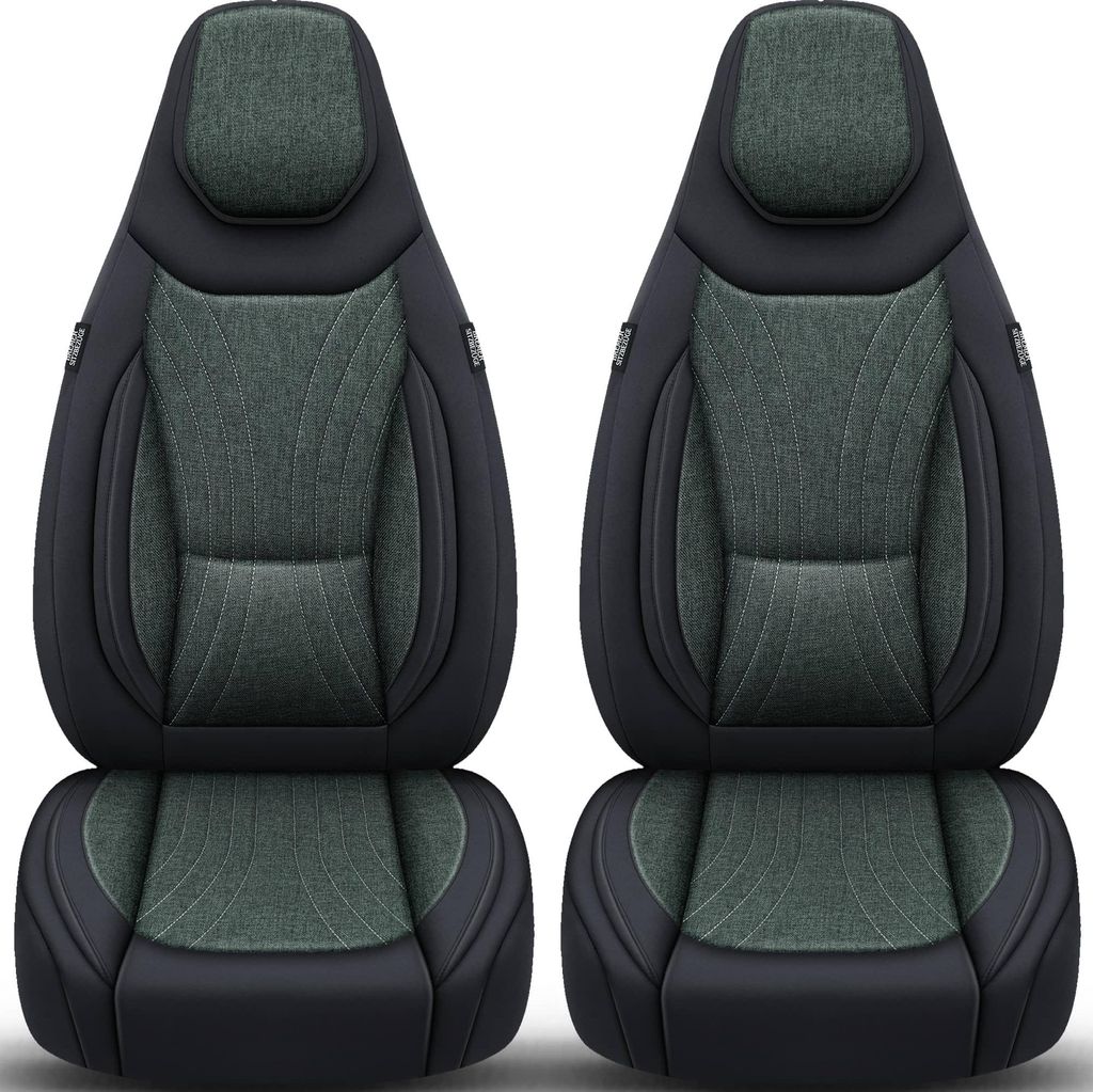 Schonbezüge Sitzbezüge für Mazda 3 3.Gen. Bj 2013-18 in Schwarz/Olivgrün C13