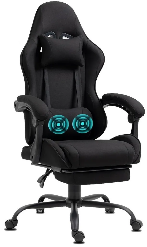 Offerta Sedia Gaming Delman: Tessuto, Massaggio e Poggiapiedi a Prezzo Shock