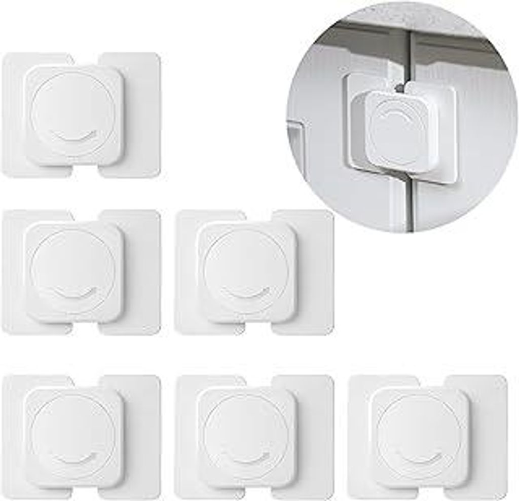 6 Stück Safety Lock for Cupboards and Fridgek - Strong Adhesive - Suitable for Window and Refrigerator, Cupboard, Drawer, Washing Machine, Cupboar...