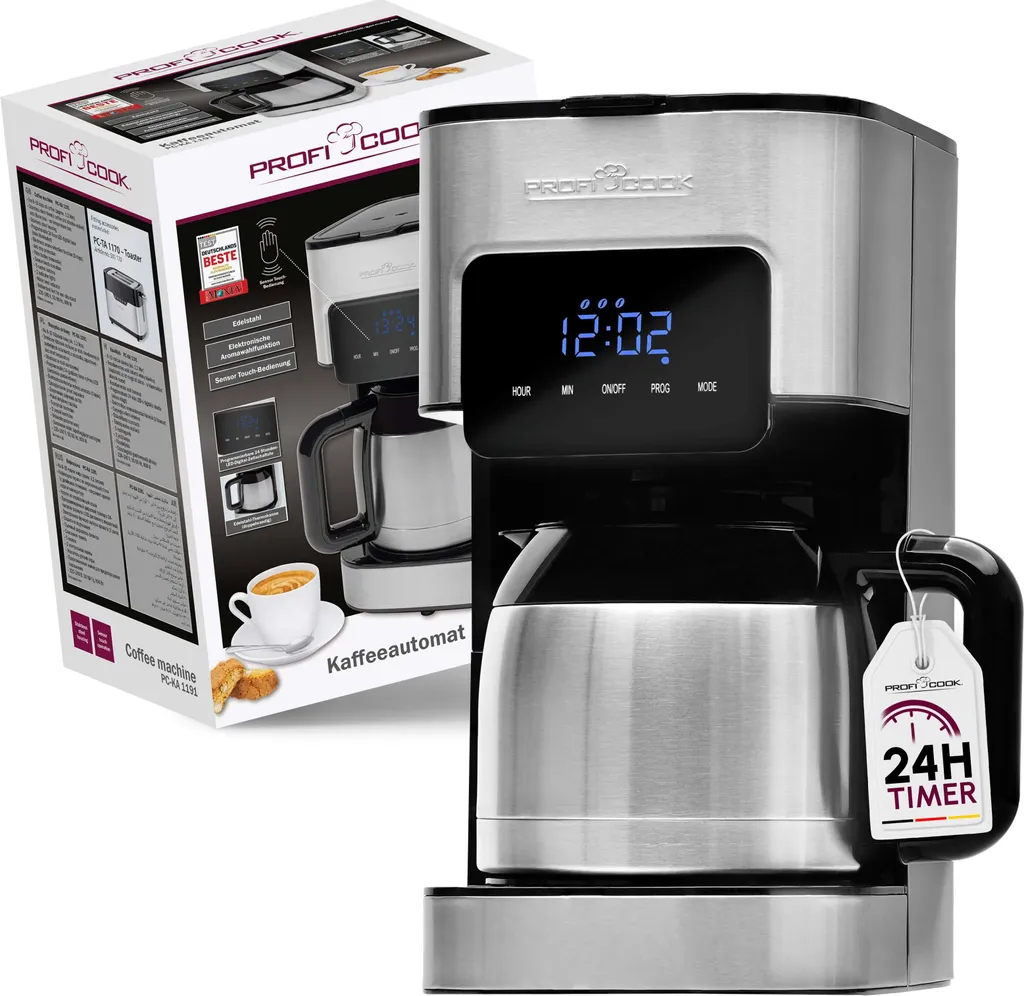 Cafetière programmable PC-KA 1191 Profi Cook inox avec écran digital - 6