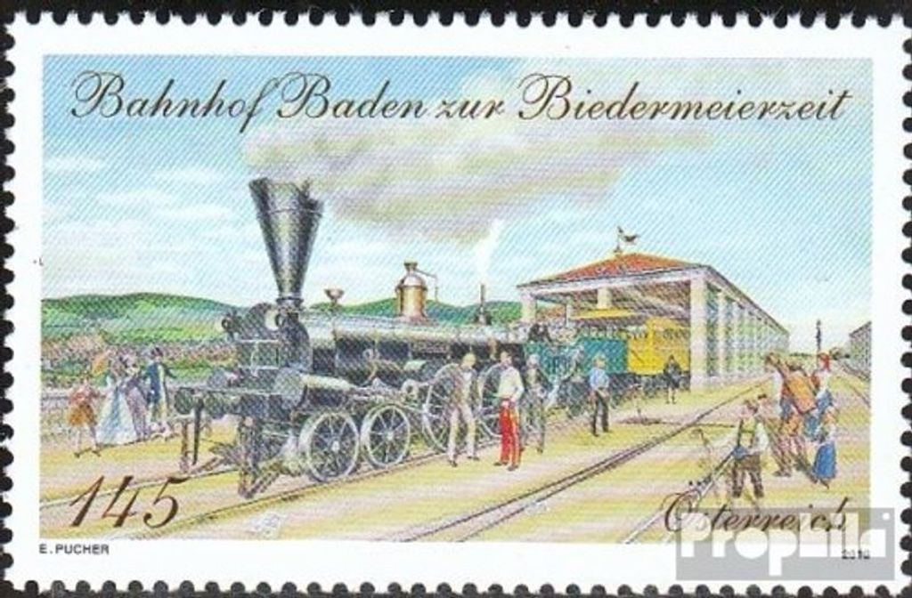 Briefmarken Österreich 2013 Mi 3054 (kompl.Ausg.) postfrisch Bahnhof Baden