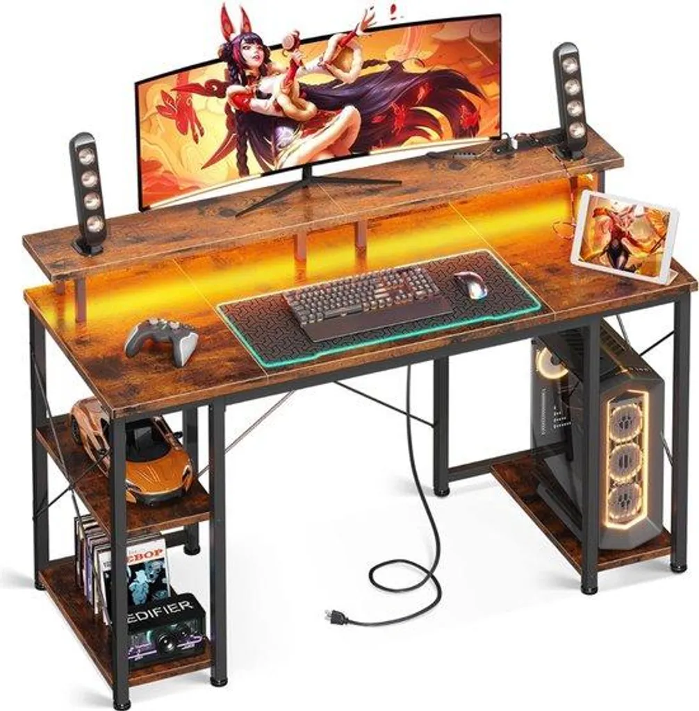 Fini les câbles emmêlés avec ce bureau gamer LED à grande surface