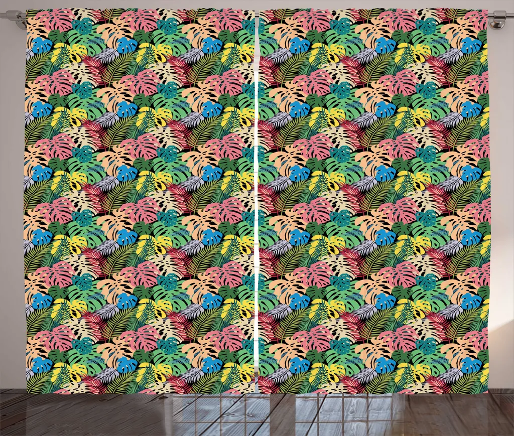 Rideaux à Boucles et Crochets ABAKUHAUS 280x225cm - Hawaien Coloré