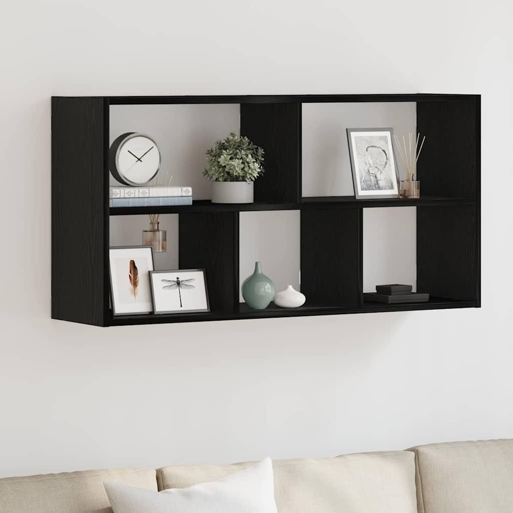 Maison Exclusive - Wandregal Schwarz Eichen-Optik 100x25x50 cm Holzwerkstoff