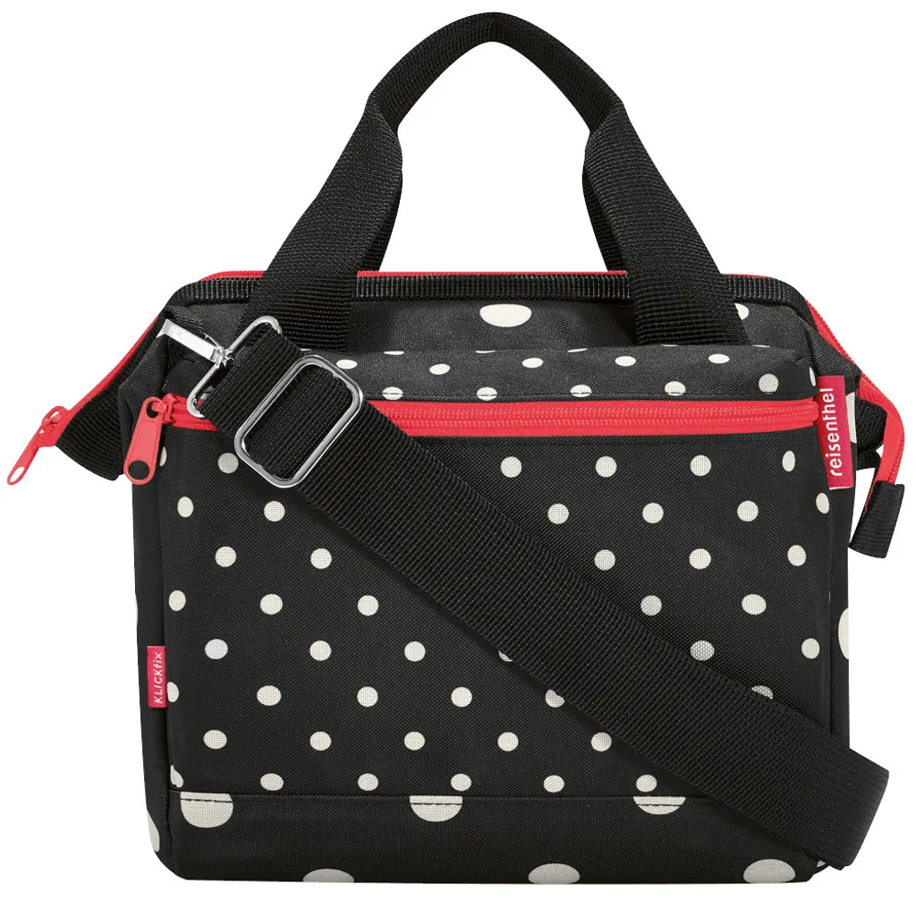 Panier de vélo avant Klickfix Roomy sacoche chic à pois colorés