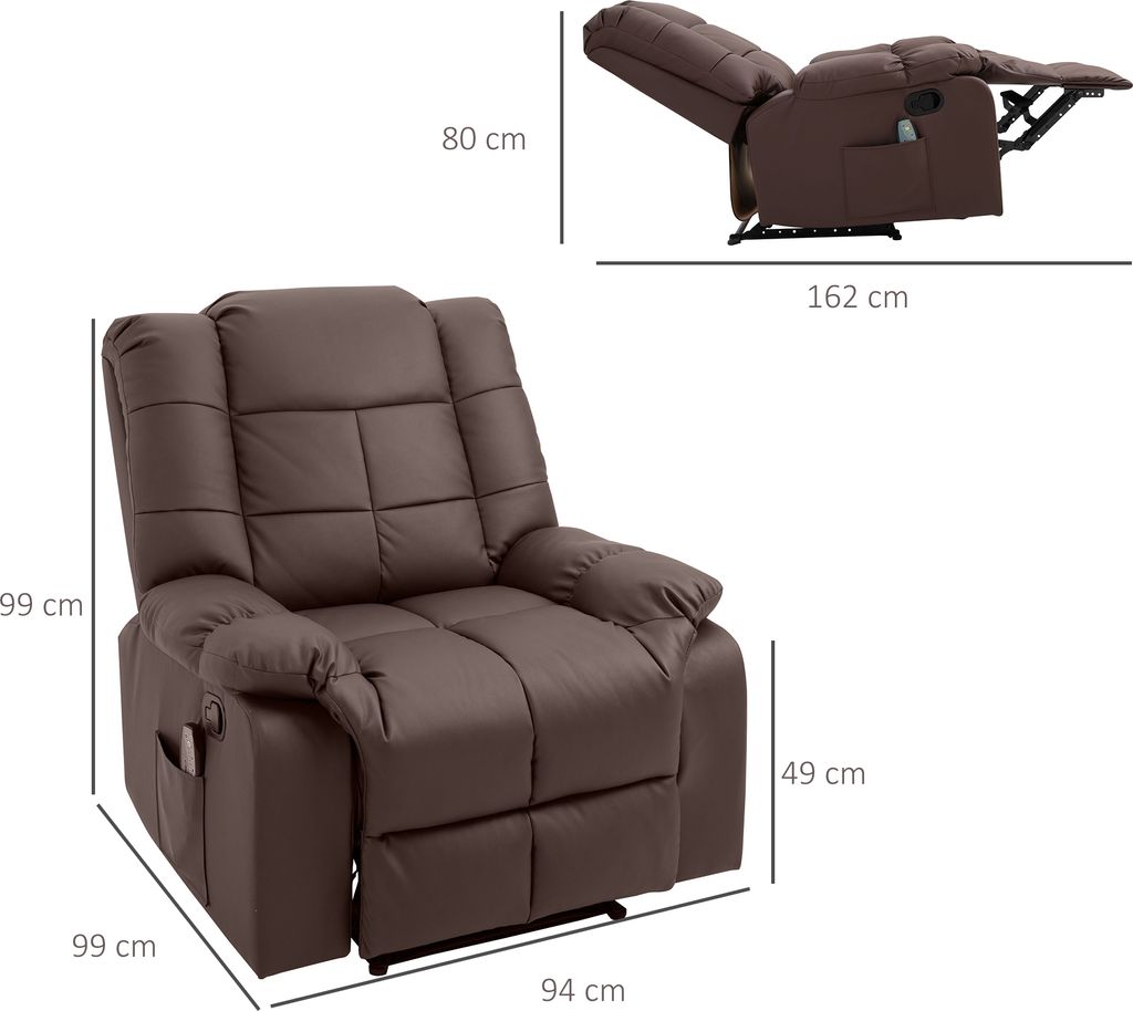 HOMCOM Masážní křeslo TV křeslo Relaxační křeslo s masážní Obrázek produktu 7
