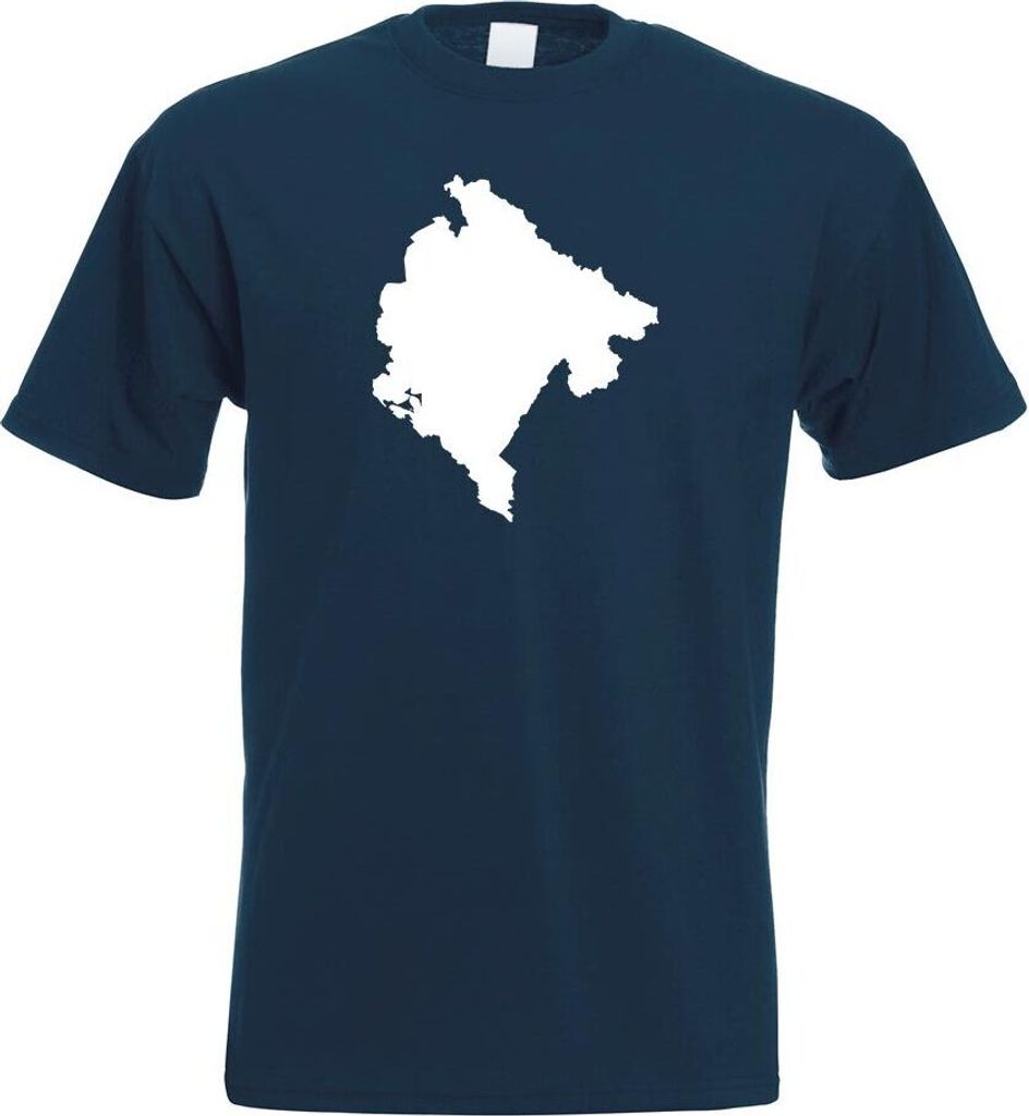 Kiwistar - T-Shirt - Navy - Monte Umriss Kontur Herren Funshirt Bedruckt Design Sprüche Spruch Motive - mit Motiv Bedruckt - Funshirt Design - Spo...