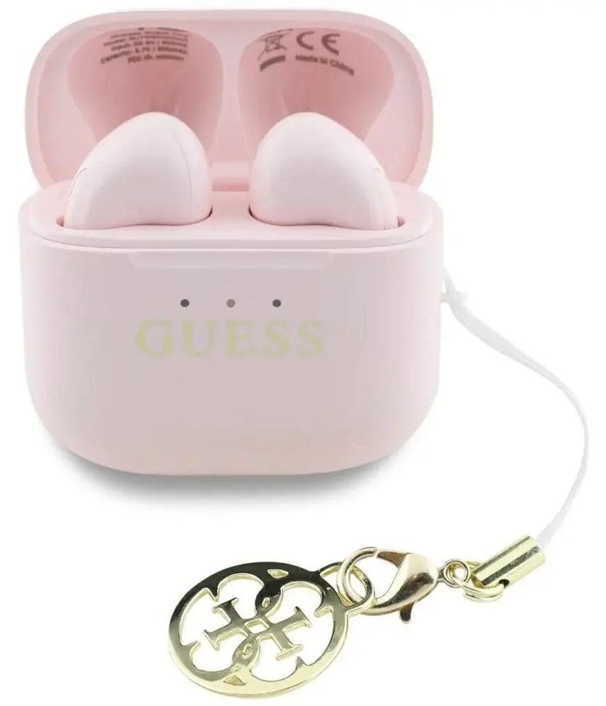 Guess TWS-Kopfhörer mit glänzendem Effekt, bedruckt mit Produktbild 
