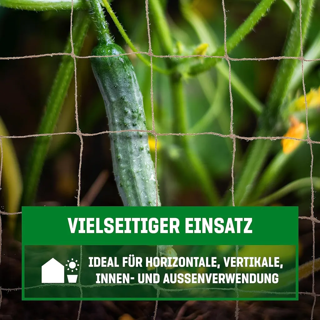 Filet à Ramer en Jute Biodégradable pour Concombres et Tomates 2x2,5m - 3
