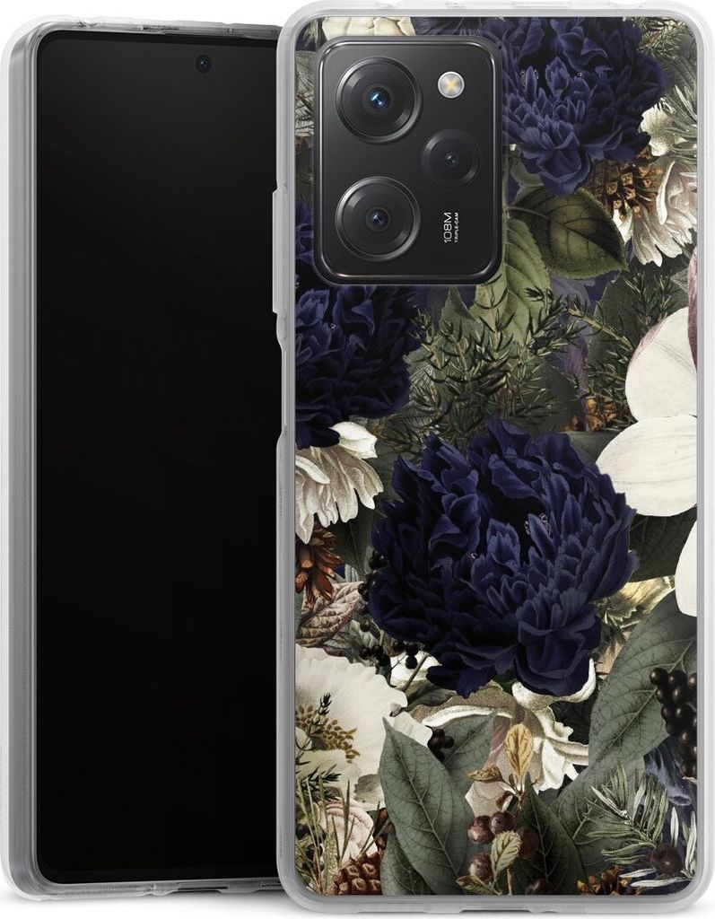DeinDesign Handyhülle für Xiaomi Poco X5 Pro Silikon Hülle Case Smartphone Schutzhülle Blumen Utart Vintage