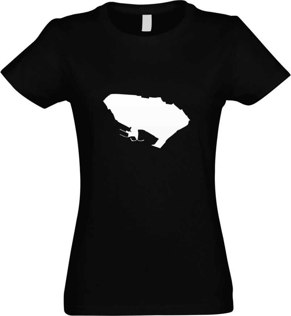 Kiwistar - T-Shirt tailliert - Damen - schwarz - Deutschland - Binneninsel - Lindau - mit Motiv Bedruckt - Funshirt Design - Sport - Freizeit - Dam...