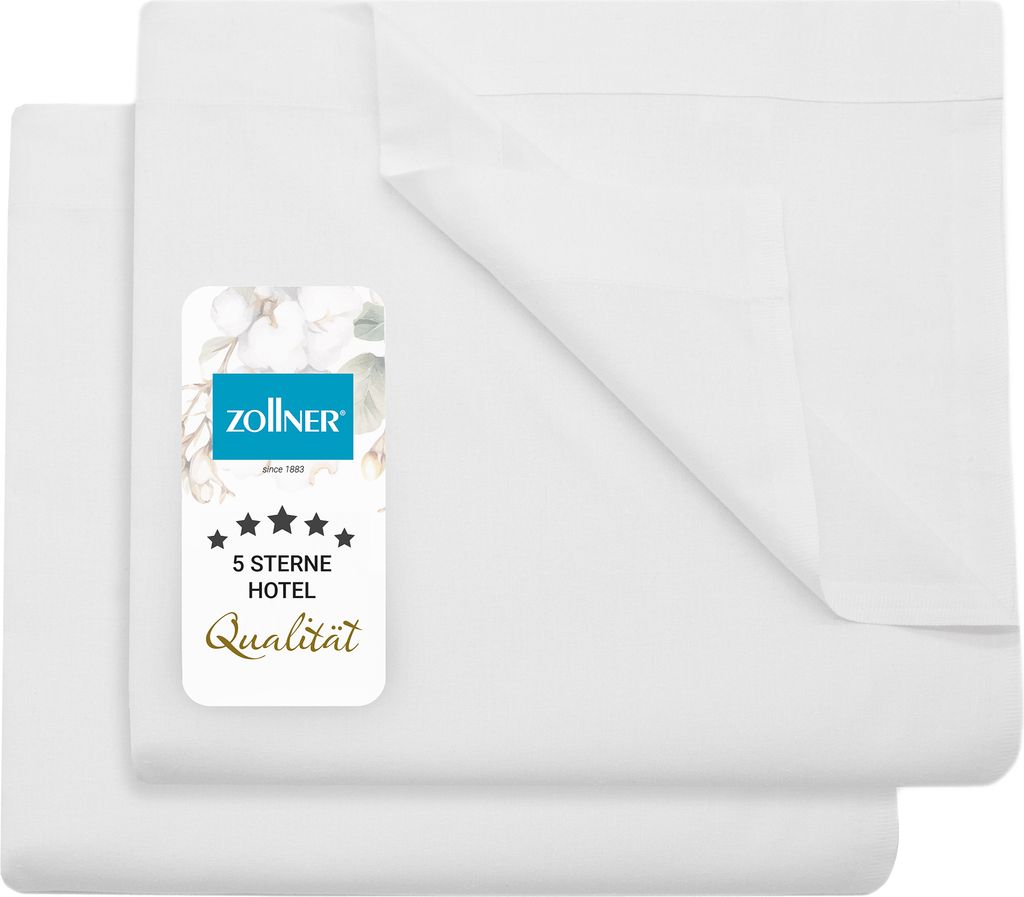 Betttuch, Bettlaken ohne Gummi, 2er Set, 240x290 cm, 100% Produktbild 