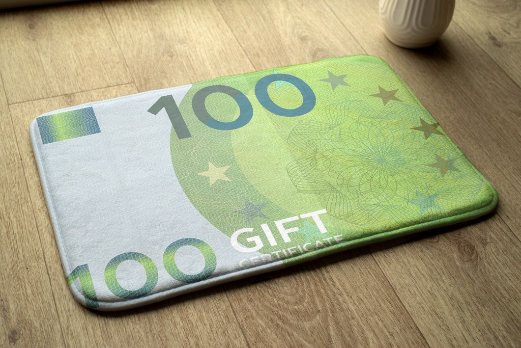 Badteppich Saugfähige - Badezimmer Teppich - Rutschfester Badvorleger Badematte - 90x60 cm - Euro-Geldschein
