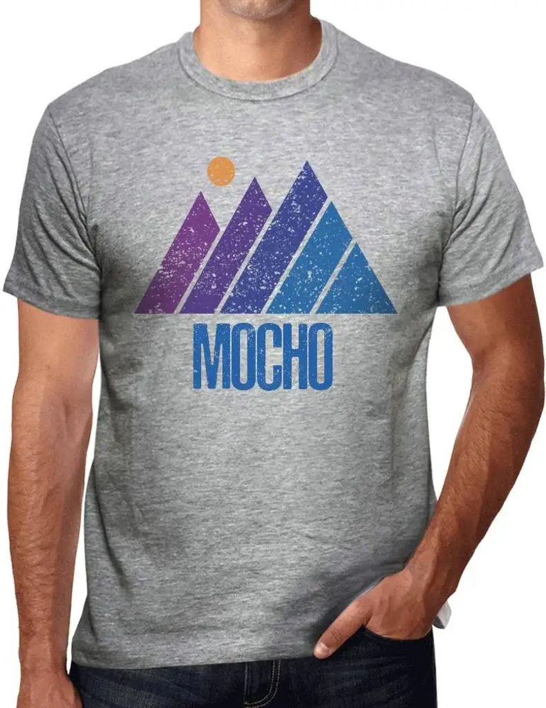 Herren Grafik T-Shirt Bergmokko – Mountain Mocho – Öko-Verantwortlich Vintage Jahrgang Kurzarm Lustige Druck Geburtstag Geschenk Mann