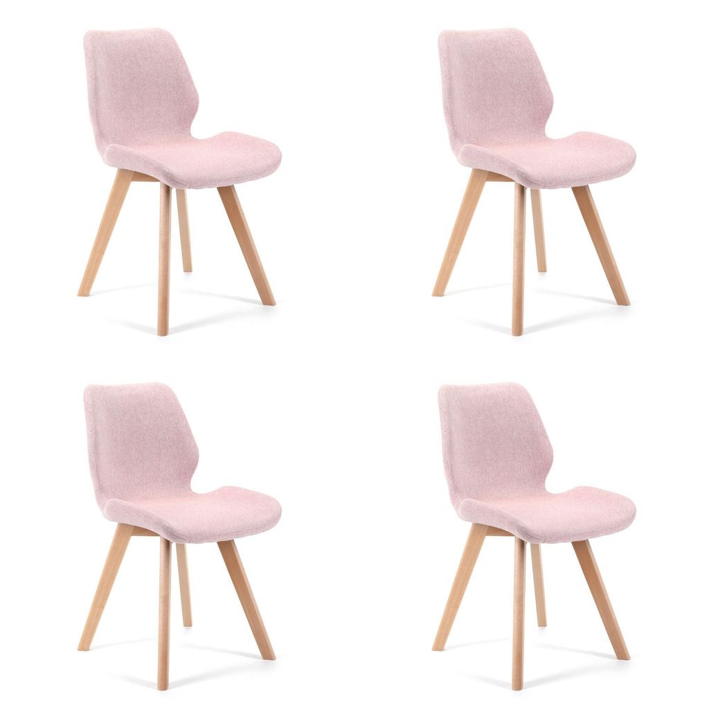 Stuhl Set – Esszimmerstühle Set – Küchenstuhl Set – Rosa – Leichtes Design im 4er Set für moderne Räume