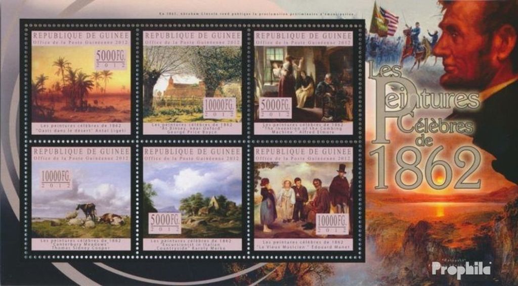 Briefmarken Guinea 2012 Mi 9480-9485 Kleinbogen (kompl. Ausgabe) postfrisch Antal Ligeti, Eduard Manet