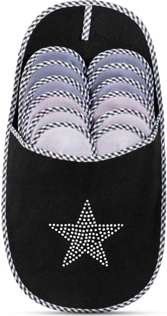 ONVAYA® ABS Gästepantoffel Star 6er Set | Gästehausschuhe | Produktbild 