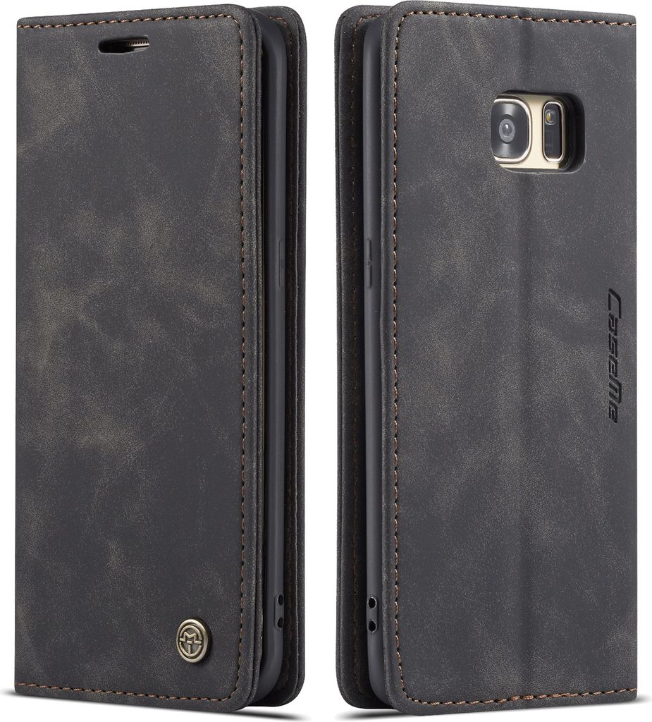 Galaxy S7 Edge Hülle, LaimTop Retro Kunstledertasche TPU Innere, Kartenfächer, Magnetverschluss, Klapphülle mit Standfunktion Schutzhülle für ...