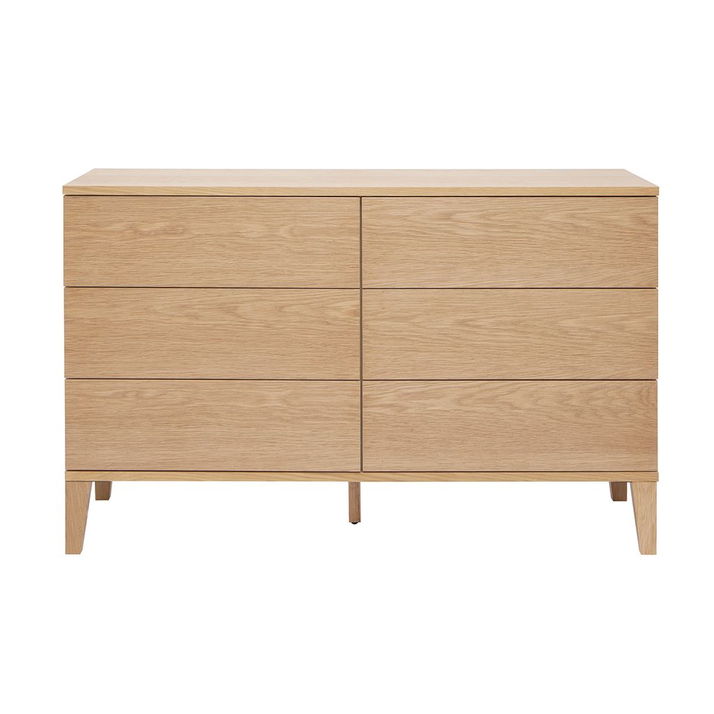 Miliboo - Kommode mit 6 Schubladen aus hellem Holz B120 cm Produktbild 
