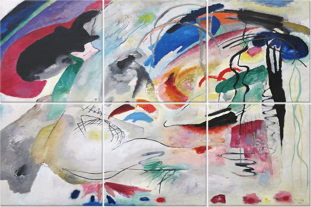 Legendarte - Multipanel Bilder Improvisation - Wassily Kandinsky cm. 100x150 (6 Stück)